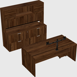 Parallel desk with credenza