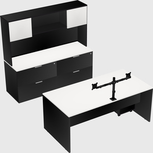 Bureau parallèle avec crédence
