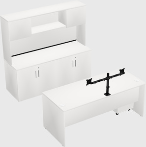 Parallel desk with credenza