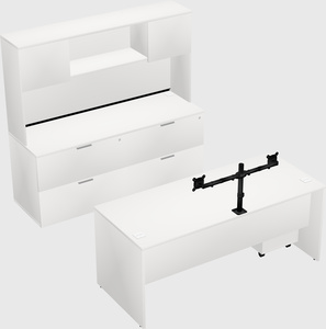 Parallel desk with credenza