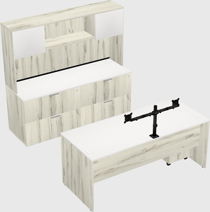 Parallel desk with credenza