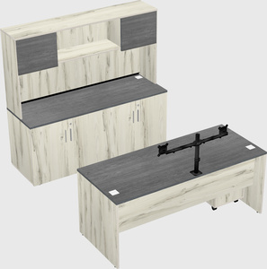 Bureau parallèle avec crédence