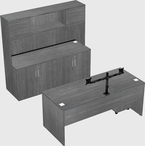 Parallel desk with credenza