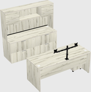Parallel desk with credenza
