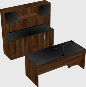 Parallel desk with credenza