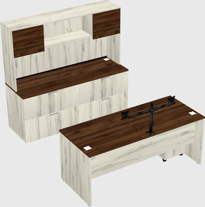 Parallel desk with credenza