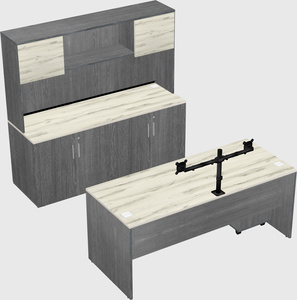 Parallel desk with credenza