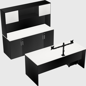 Bureau parallèle avec crédence