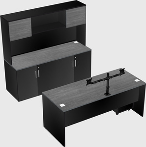 Parallel desk with credenza