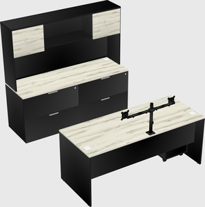 Parallel desk with credenza
