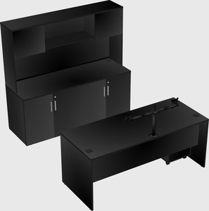 Parallel desk with credenza