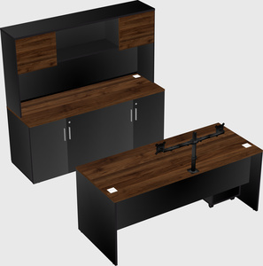 Parallel desk with credenza