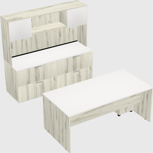 Parallel desk with credenza