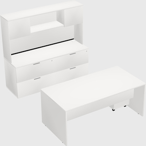 Parallel desk with credenza