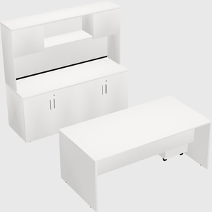 Parallel desk with credenza