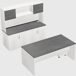 Bureau parallèle avec crédence