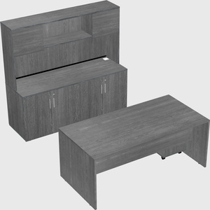 Parallel desk with credenza