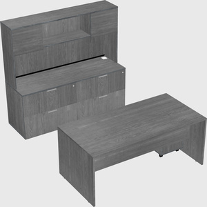 Parallel desk with credenza