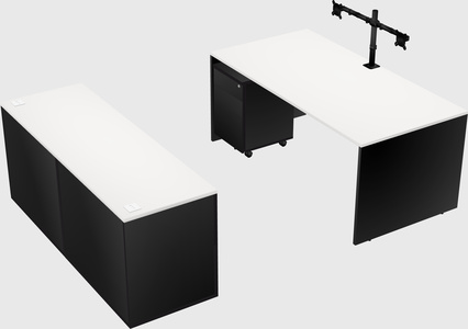 Parallel desk with credenza