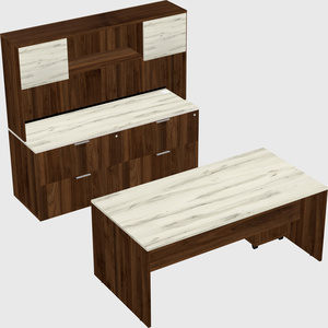 Parallel desk with credenza