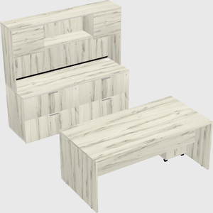 Parallel desk with credenza