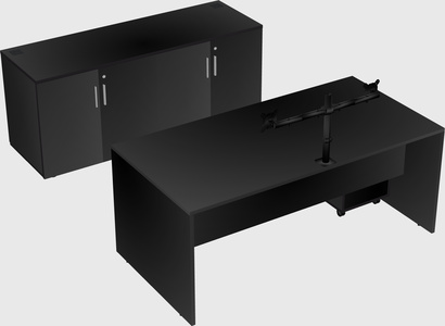 Parallel desk with credenza