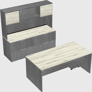 Parallel desk with credenza