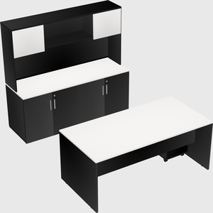 Parallel desk with credenza