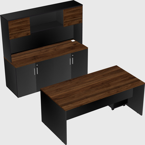 Parallel desk with credenza
