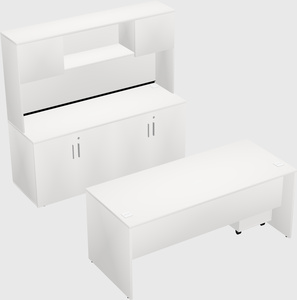 Parallel desk with credenza