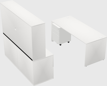 Bureau parallèle avec crédence
