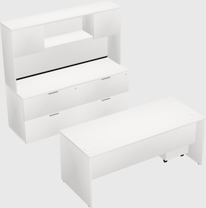Bureau parallèle avec crédence