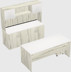 Parallel desk with credenza