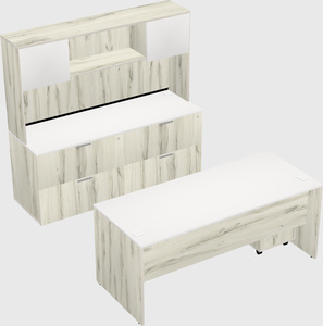 Parallel desk with credenza