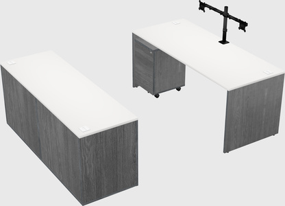 Parallel desk with credenza