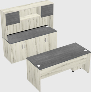 Parallel desk with credenza