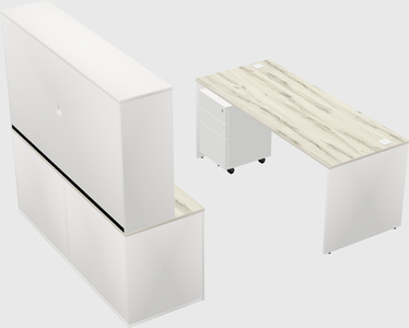 Parallel desk with credenza