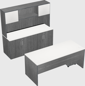 Parallel desk with credenza