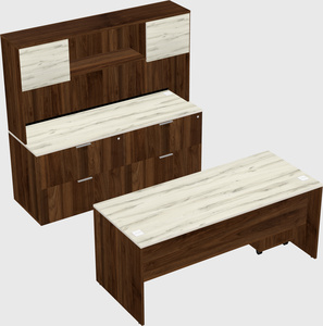 Bureau parallèle avec crédence
