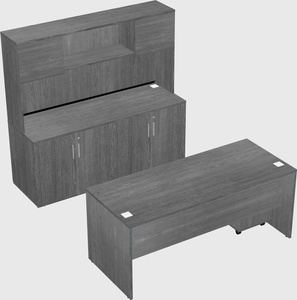 Parallel desk with credenza