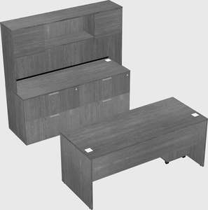 Parallel desk with credenza