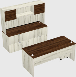 Parallel desk with credenza