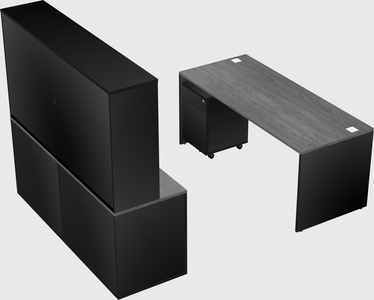 Parallel desk with credenza