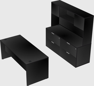Parallel desk with credenza