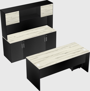 Parallel desk with credenza
