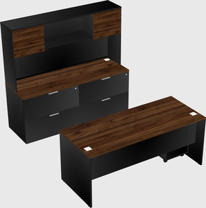 Parallel desk with credenza
