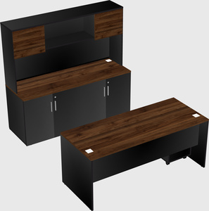 Bureau parallèle avec crédence