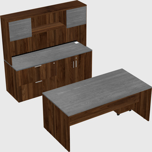 Parallel desk with credenza