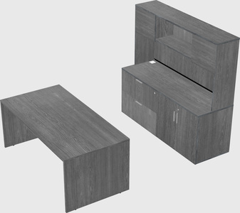 Parallel desk with credenza