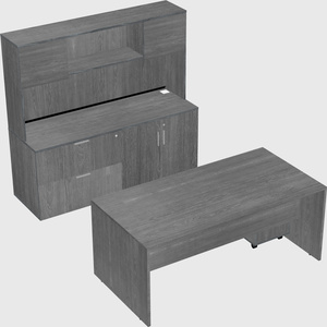 Parallel desk with credenza